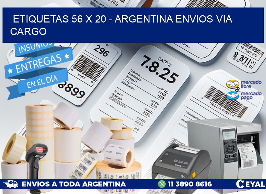 ETIQUETAS 56 x 20 - ARGENTINA ENVIOS VIA CARGO