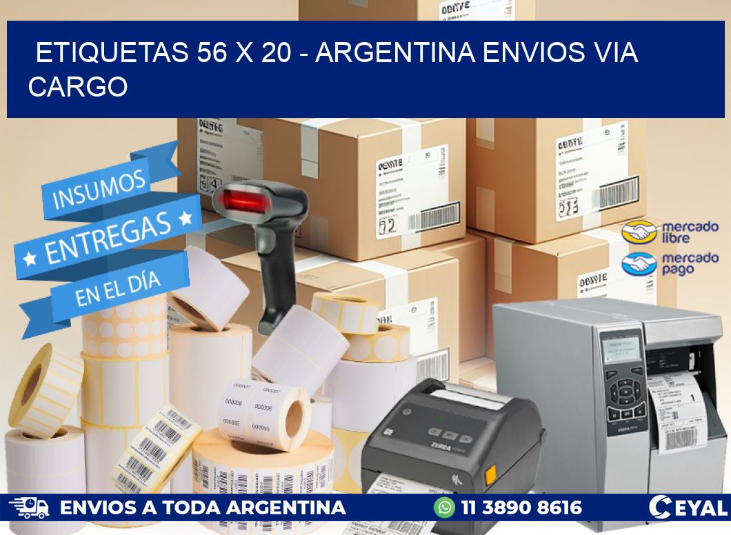 ETIQUETAS 56 x 20 – ARGENTINA ENVIOS VIA CARGO