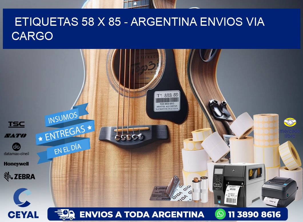 ETIQUETAS 58 x 85 - ARGENTINA ENVIOS VIA CARGO