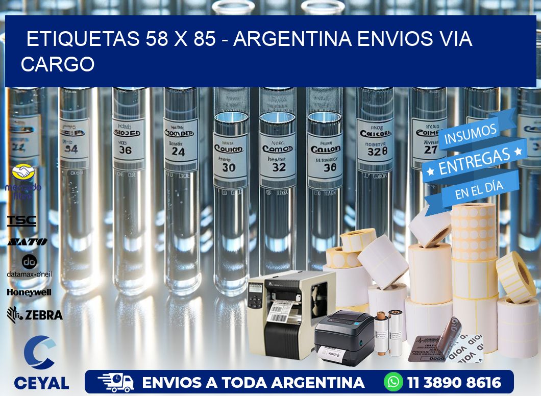 ETIQUETAS 58 x 85 – ARGENTINA ENVIOS VIA CARGO