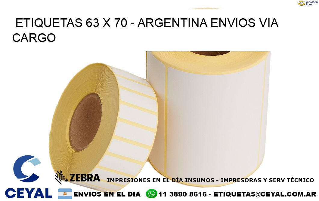 ETIQUETAS 63 x 70 - ARGENTINA ENVIOS VIA CARGO