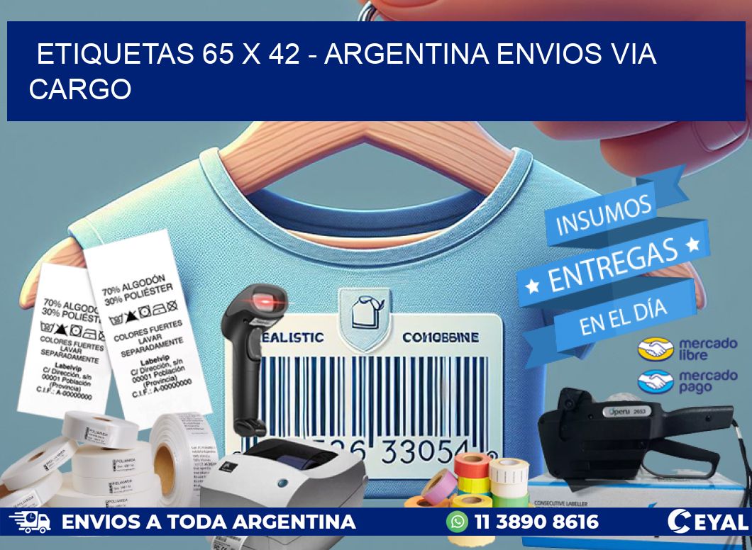 ETIQUETAS 65 x 42 – ARGENTINA ENVIOS VIA CARGO