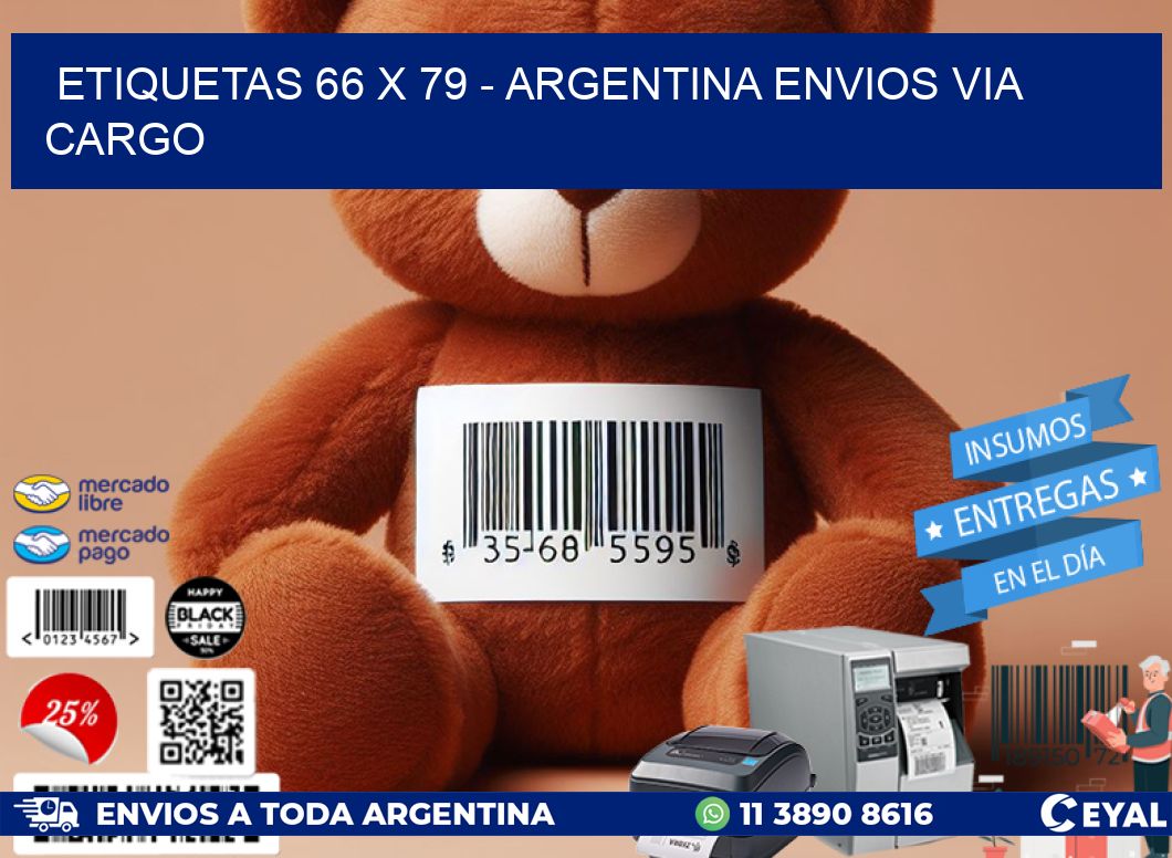 ETIQUETAS 66 x 79 - ARGENTINA ENVIOS VIA CARGO