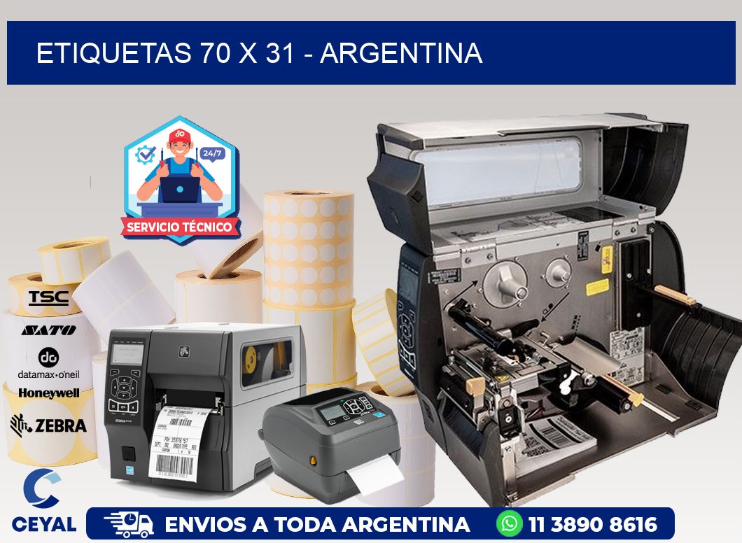 ETIQUETAS 70 x 31 - ARGENTINA