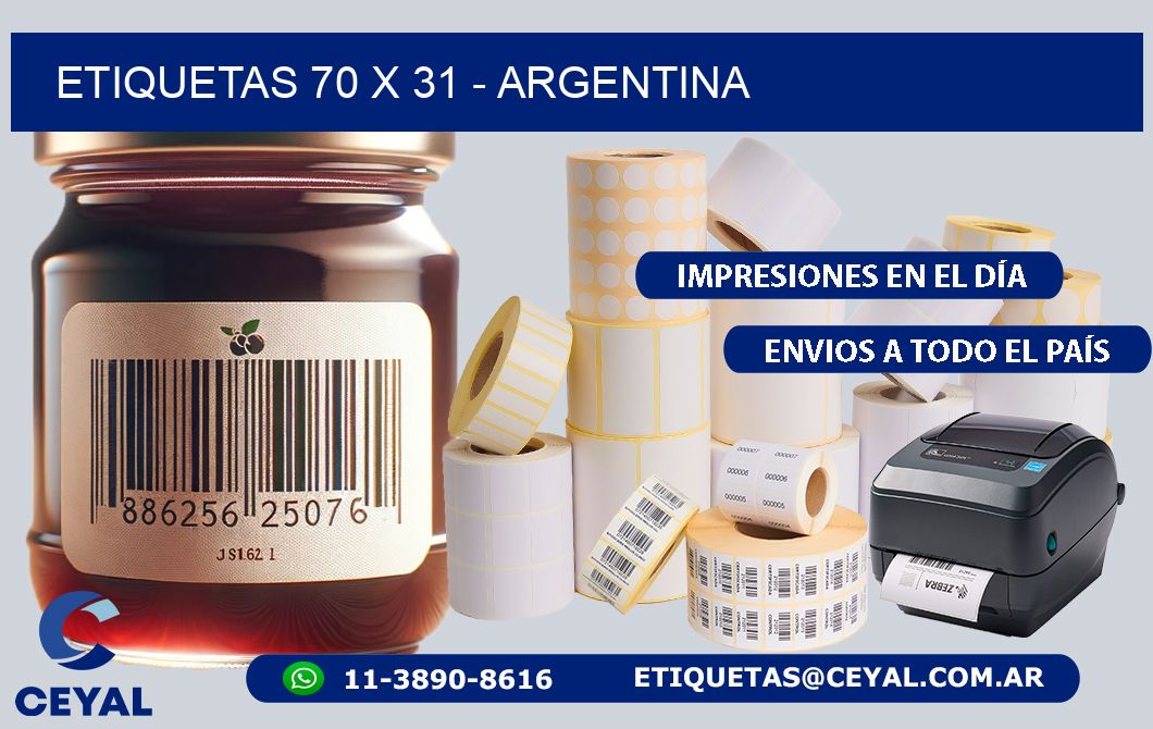 ETIQUETAS 70 x 31 - ARGENTINA