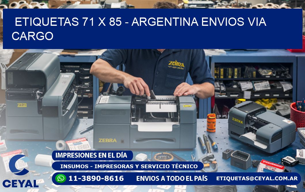 ETIQUETAS 71 x 85 - ARGENTINA ENVIOS VIA CARGO