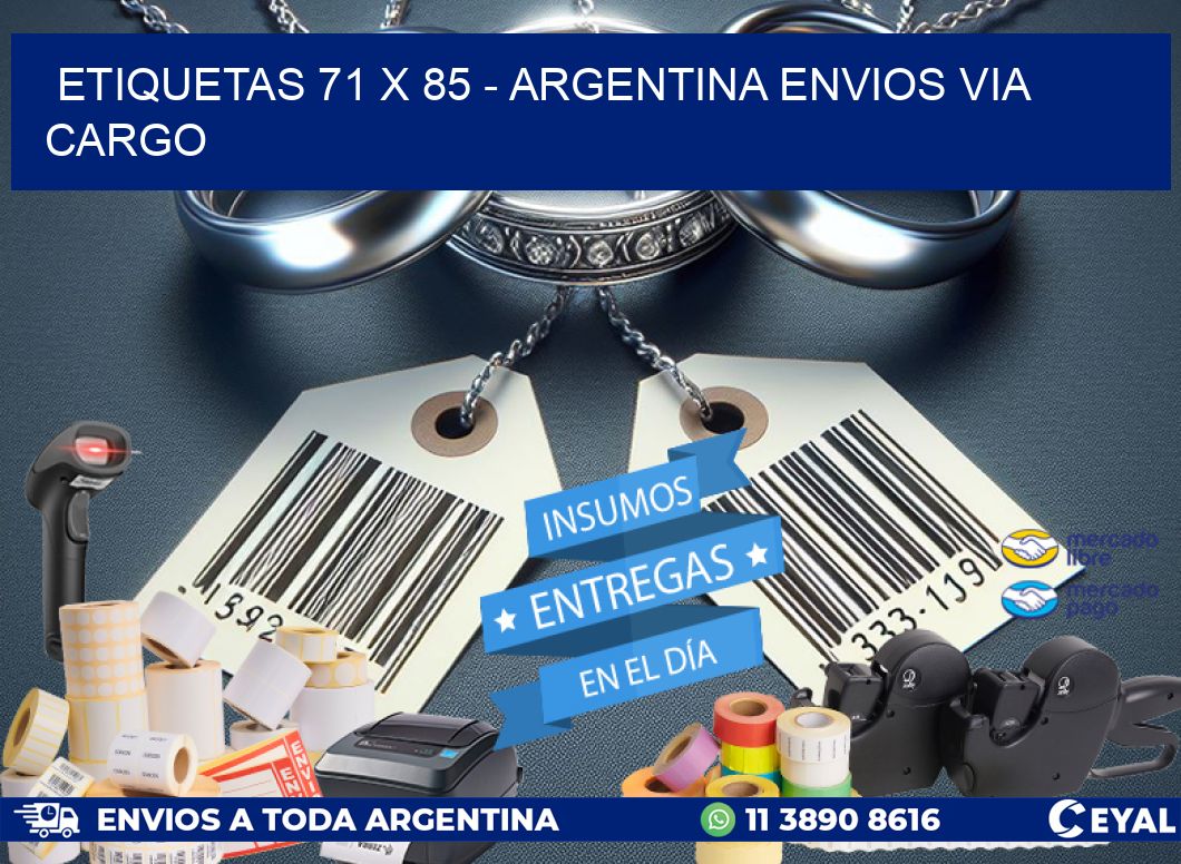 ETIQUETAS 71 x 85 - ARGENTINA ENVIOS VIA CARGO