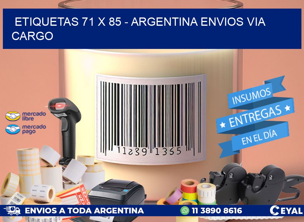 ETIQUETAS 71 x 85 - ARGENTINA ENVIOS VIA CARGO