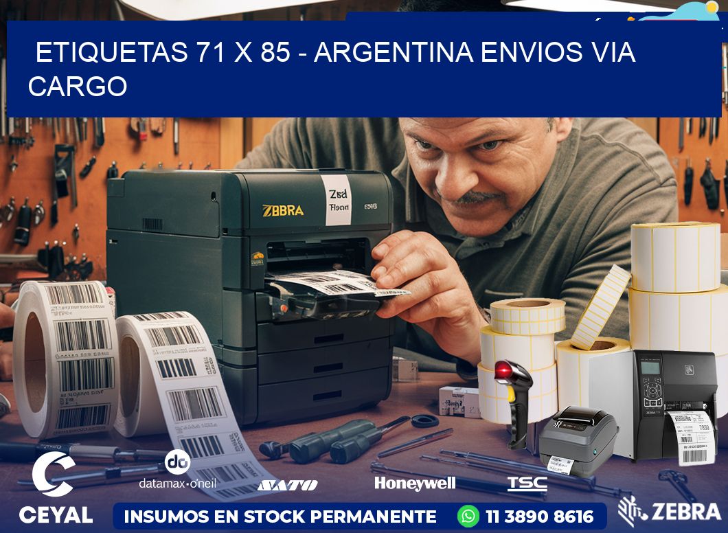 ETIQUETAS 71 x 85 - ARGENTINA ENVIOS VIA CARGO