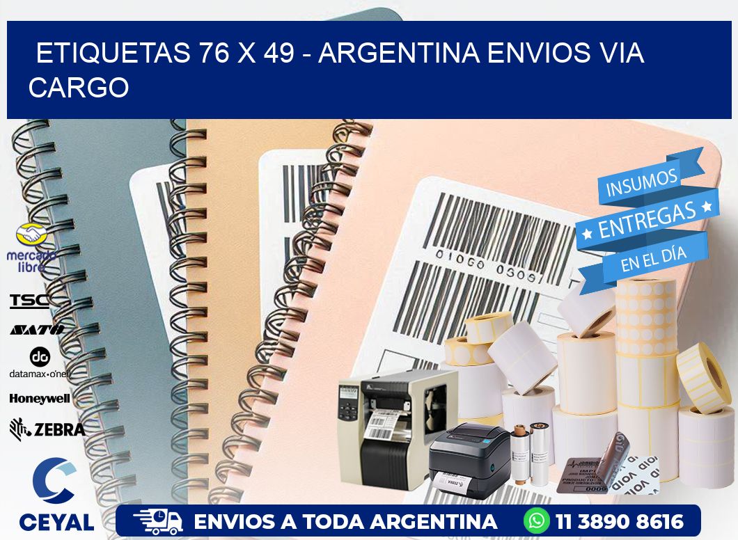 ETIQUETAS 76 x 49 - ARGENTINA ENVIOS VIA CARGO