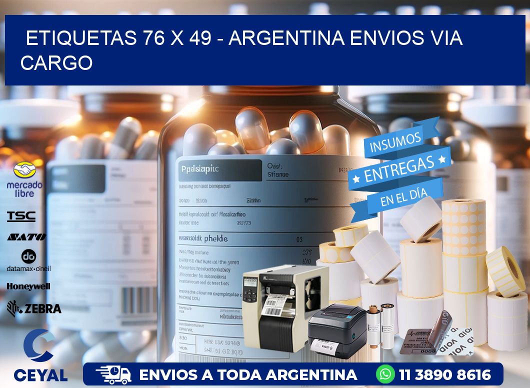 ETIQUETAS 76 x 49 – ARGENTINA ENVIOS VIA CARGO