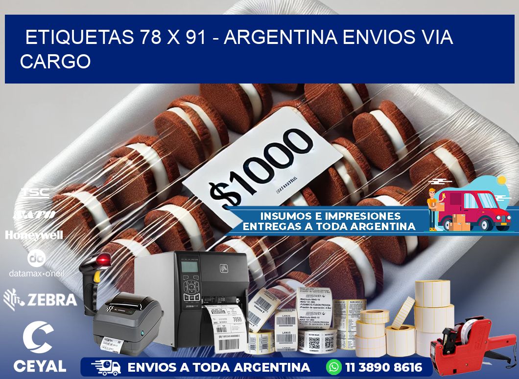 ETIQUETAS 78 x 91 - ARGENTINA ENVIOS VIA CARGO