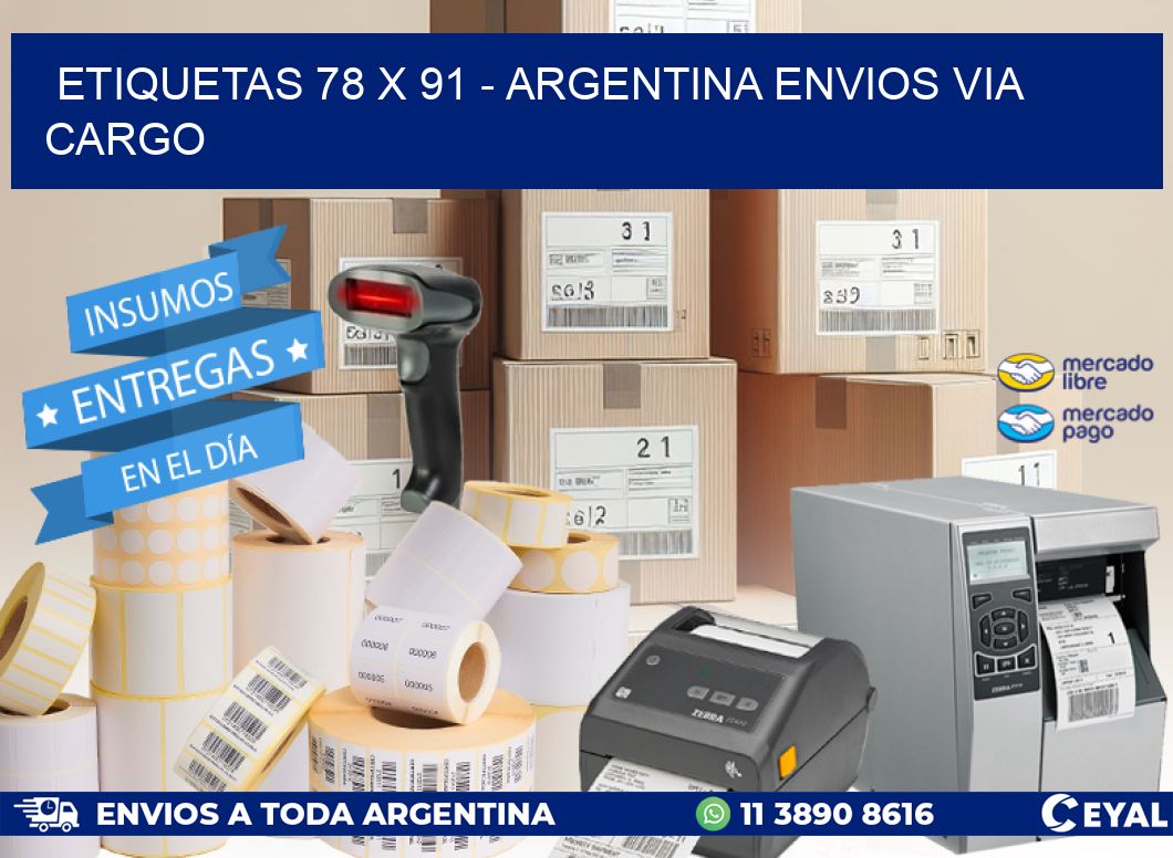 ETIQUETAS 78 x 91 - ARGENTINA ENVIOS VIA CARGO