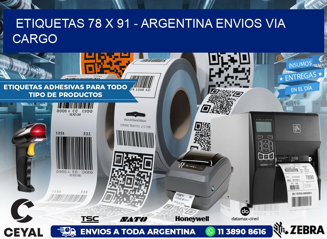 ETIQUETAS 78 x 91 – ARGENTINA ENVIOS VIA CARGO