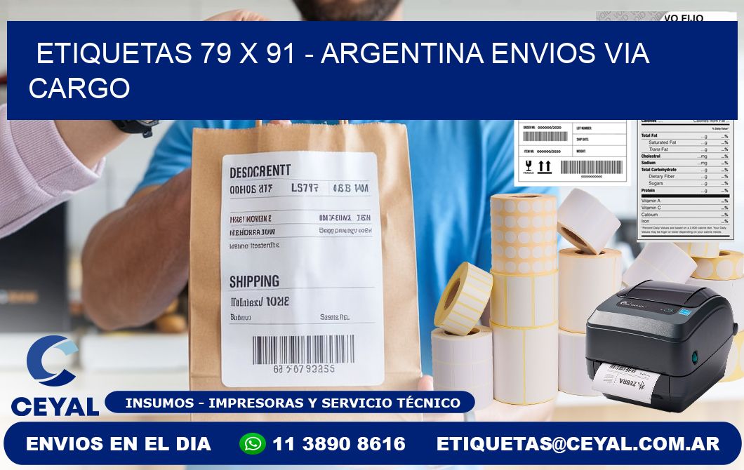 ETIQUETAS 79 x 91 - ARGENTINA ENVIOS VIA CARGO