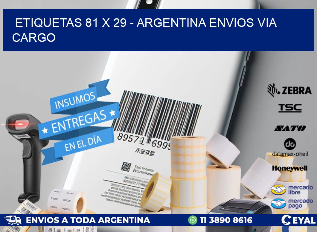 ETIQUETAS 81 x 29 - ARGENTINA ENVIOS VIA CARGO