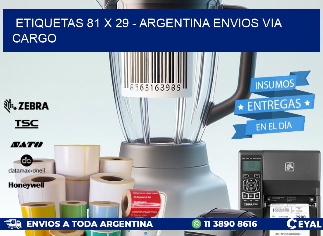 ETIQUETAS 81 x 29 - ARGENTINA ENVIOS VIA CARGO