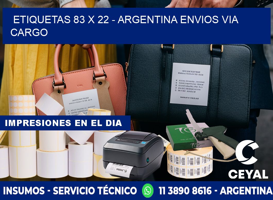 ETIQUETAS 83 x 22 - ARGENTINA ENVIOS VIA CARGO