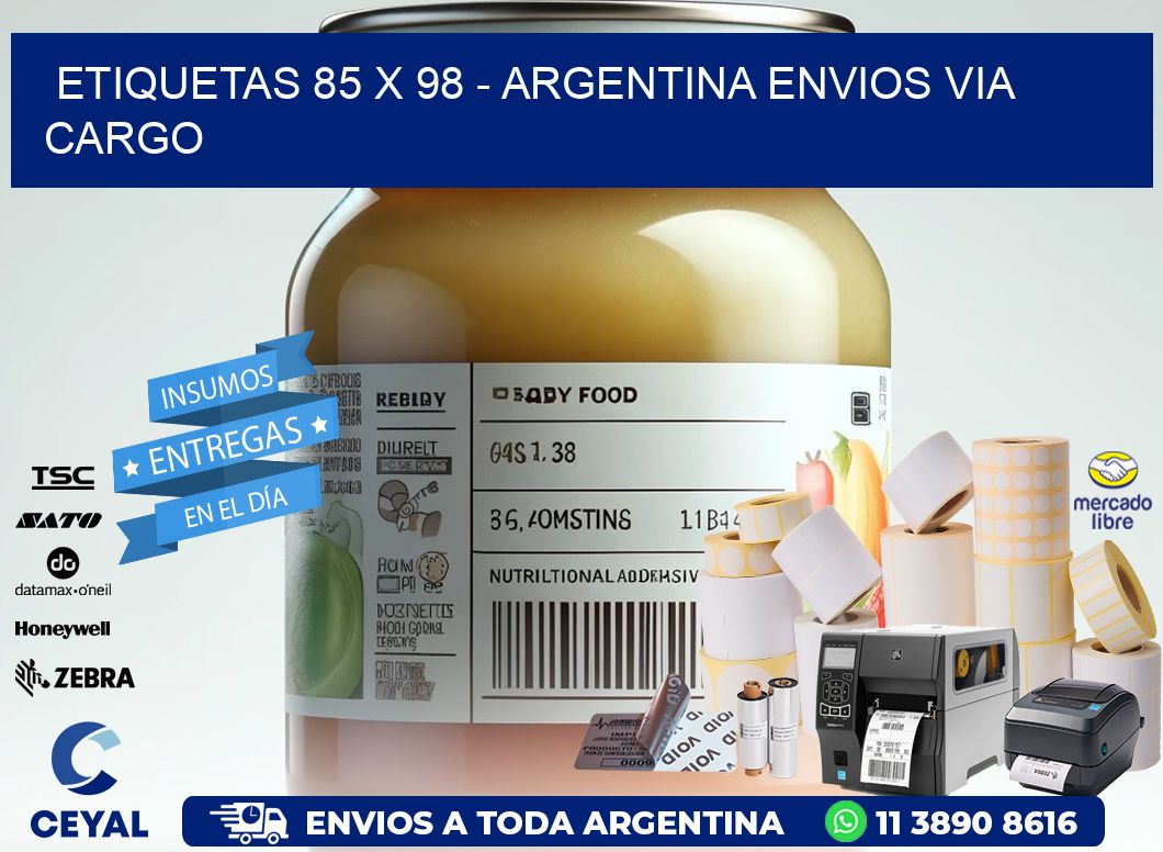 ETIQUETAS 85 x 98 - ARGENTINA ENVIOS VIA CARGO