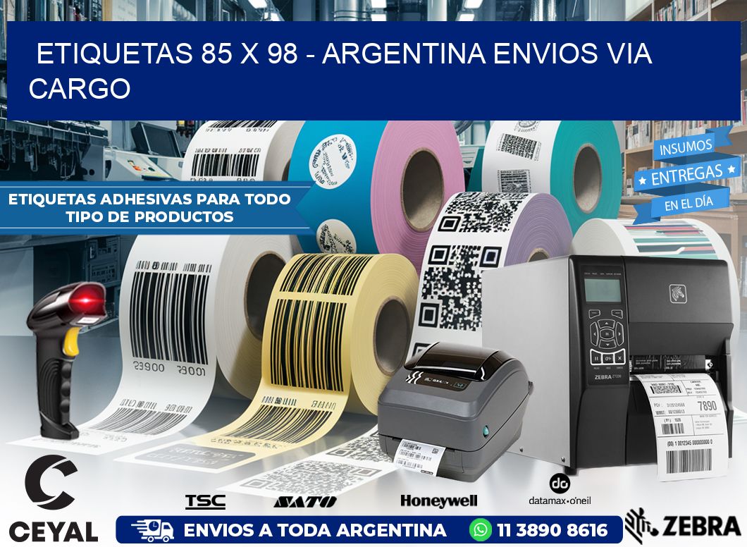 ETIQUETAS 85 x 98 – ARGENTINA ENVIOS VIA CARGO