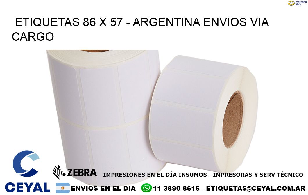 ETIQUETAS 86 x 57 – ARGENTINA ENVIOS VIA CARGO