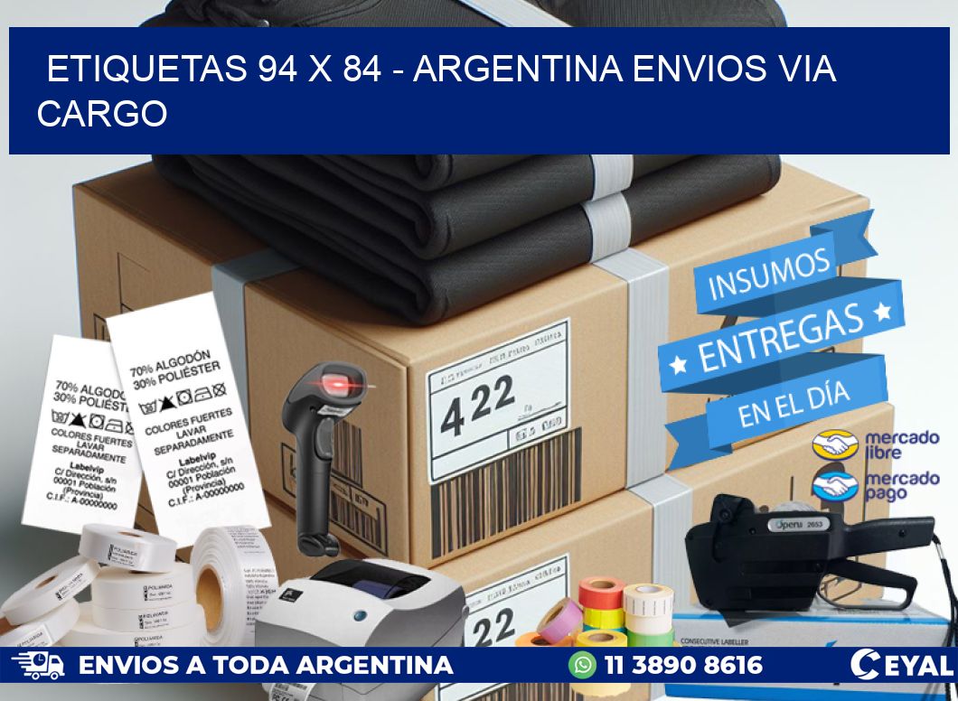 ETIQUETAS 94 x 84 – ARGENTINA ENVIOS VIA CARGO