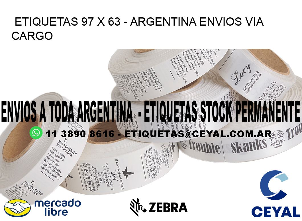 ETIQUETAS 97 x 63 - ARGENTINA ENVIOS VIA CARGO