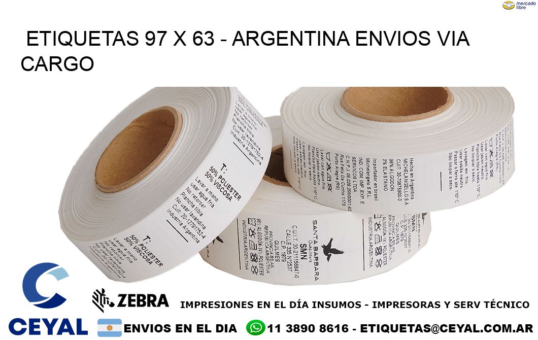 ETIQUETAS 97 x 63 - ARGENTINA ENVIOS VIA CARGO