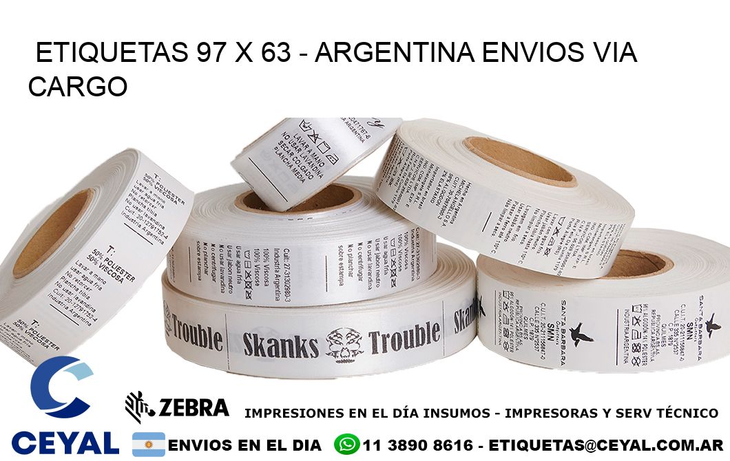 ETIQUETAS 97 x 63 - ARGENTINA ENVIOS VIA CARGO