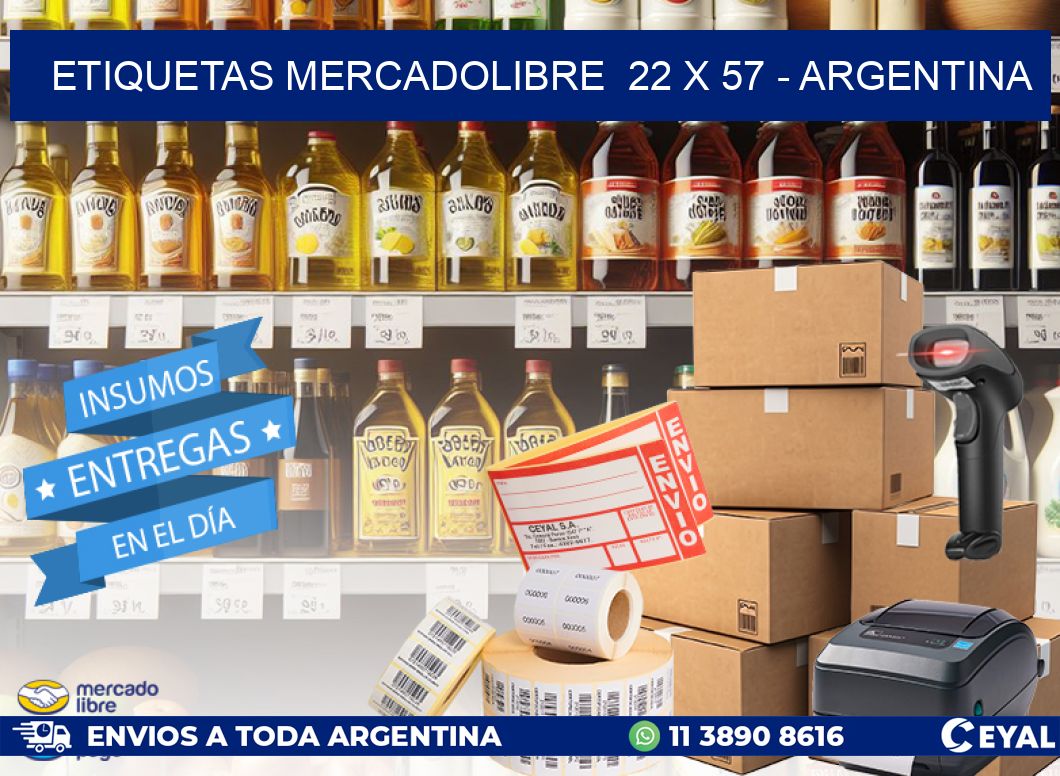 ETIQUETAS MERCADOLIBRE  22 x 57 - ARGENTINA