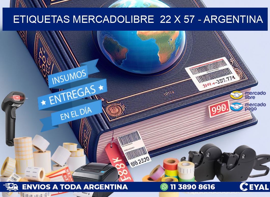 ETIQUETAS MERCADOLIBRE  22 x 57 - ARGENTINA