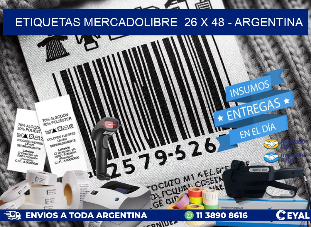 ETIQUETAS MERCADOLIBRE  26 x 48 – ARGENTINA