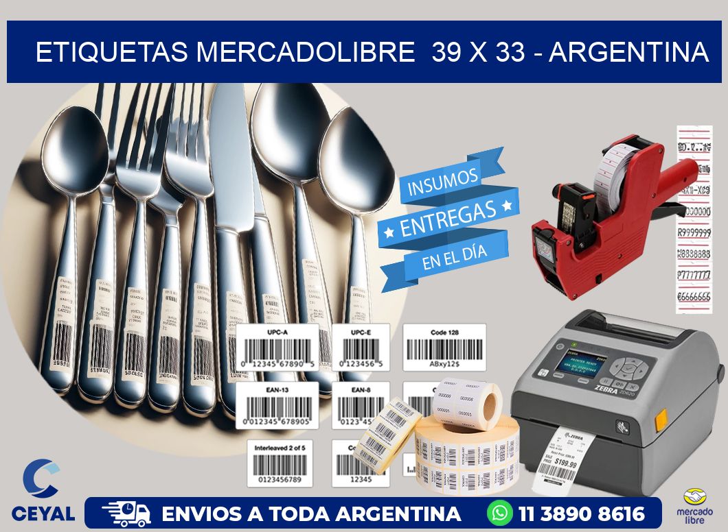 ETIQUETAS MERCADOLIBRE  39 x 33 – ARGENTINA