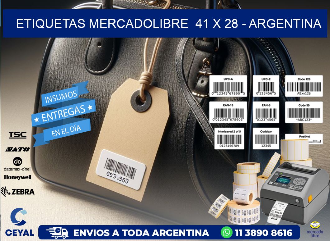 ETIQUETAS MERCADOLIBRE  41 x 28 - ARGENTINA