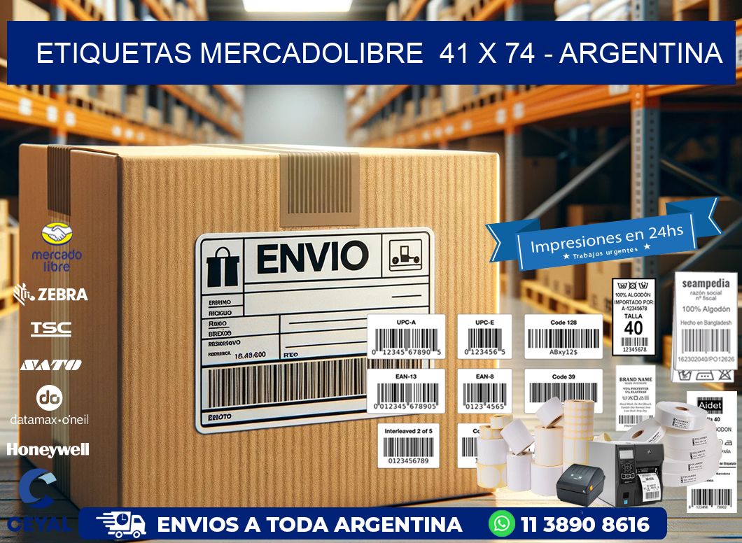 ETIQUETAS MERCADOLIBRE  41 x 74 – ARGENTINA