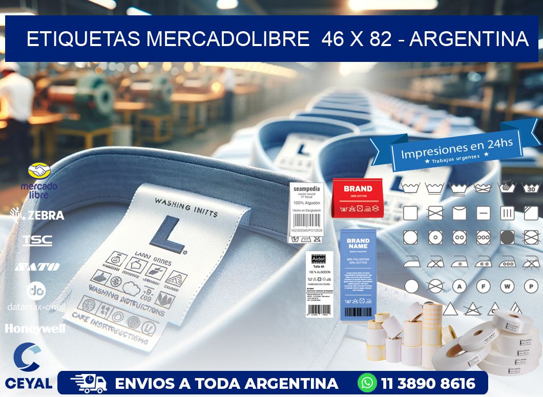 ETIQUETAS MERCADOLIBRE  46 x 82 - ARGENTINA