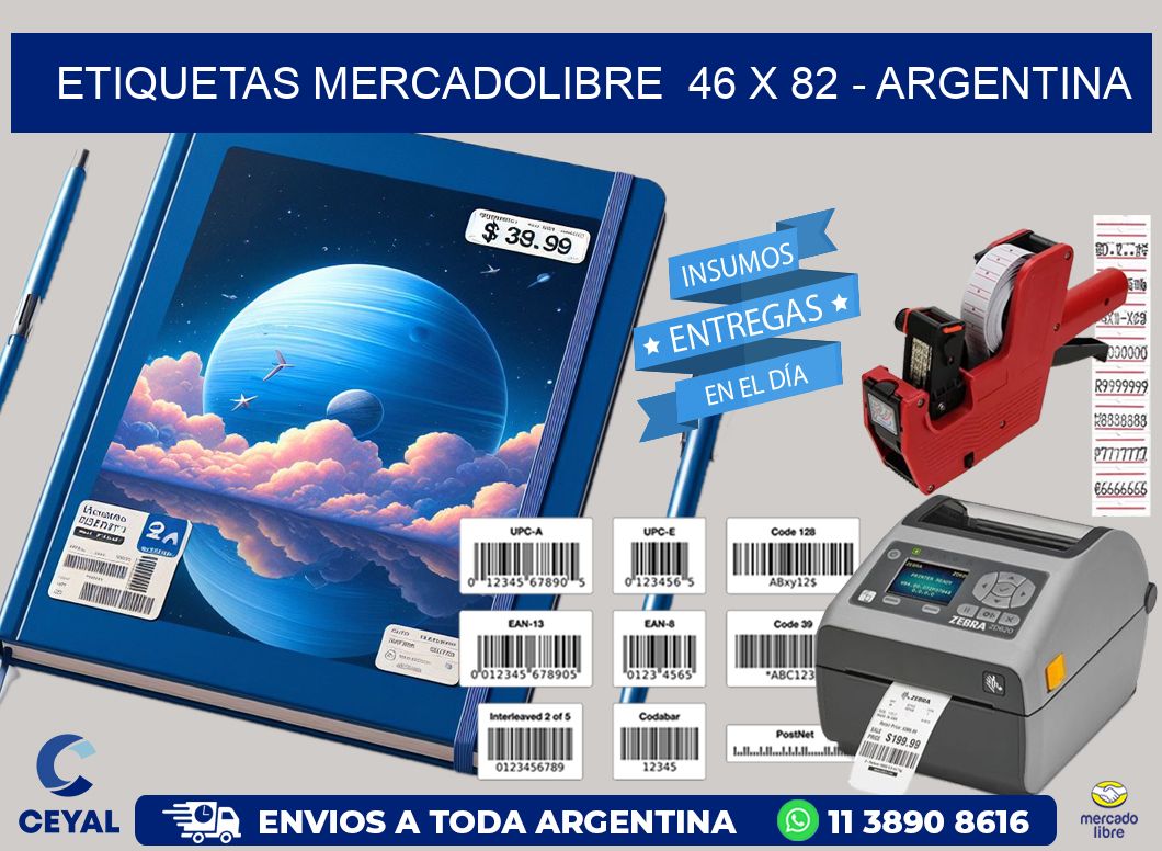 ETIQUETAS MERCADOLIBRE  46 x 82 - ARGENTINA