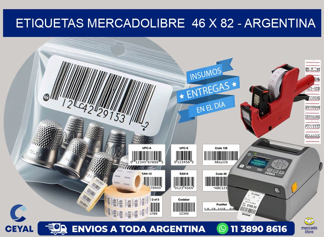 ETIQUETAS MERCADOLIBRE  46 x 82 - ARGENTINA