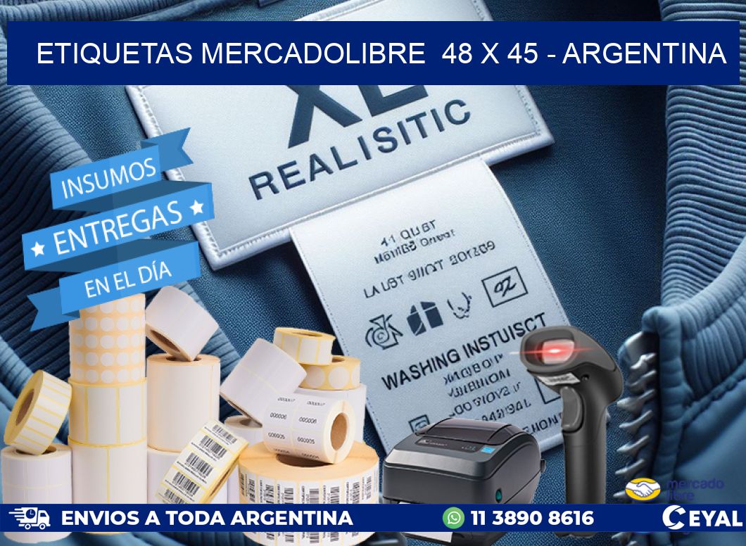 ETIQUETAS MERCADOLIBRE  48 x 45 - ARGENTINA