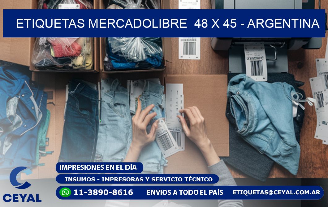 ETIQUETAS MERCADOLIBRE  48 x 45 - ARGENTINA