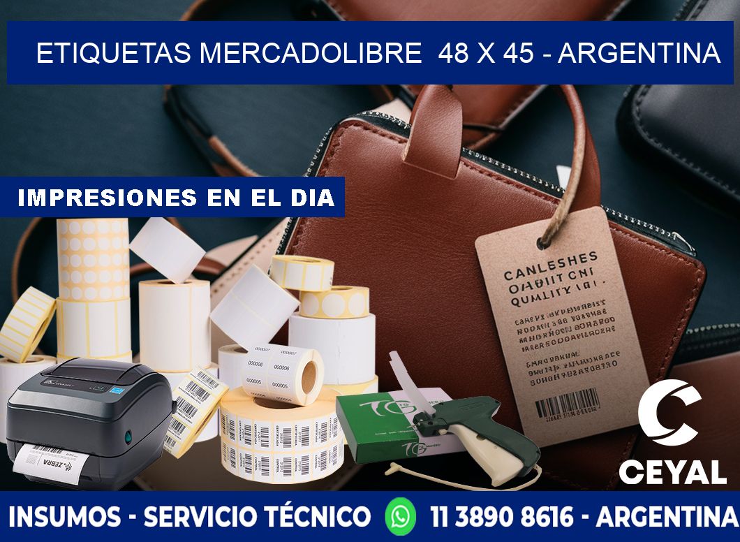 ETIQUETAS MERCADOLIBRE  48 x 45 - ARGENTINA