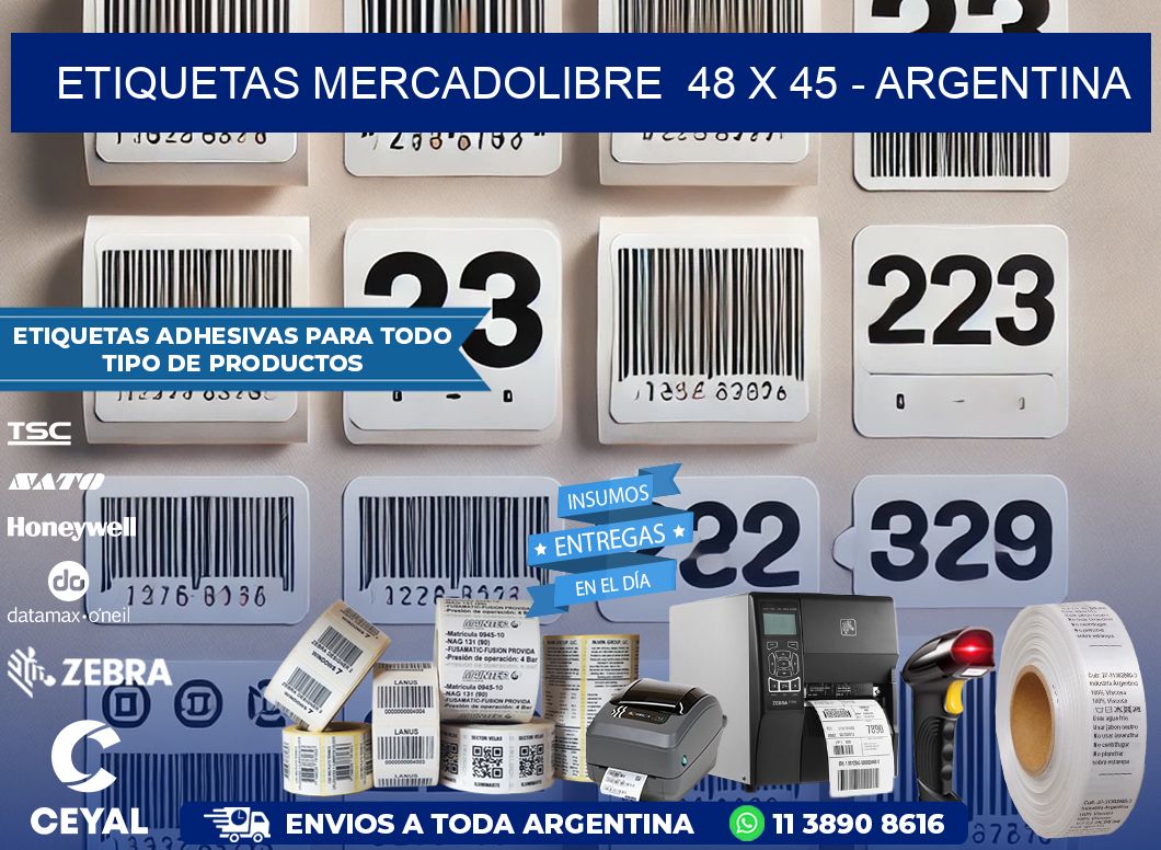 ETIQUETAS MERCADOLIBRE  48 x 45 - ARGENTINA