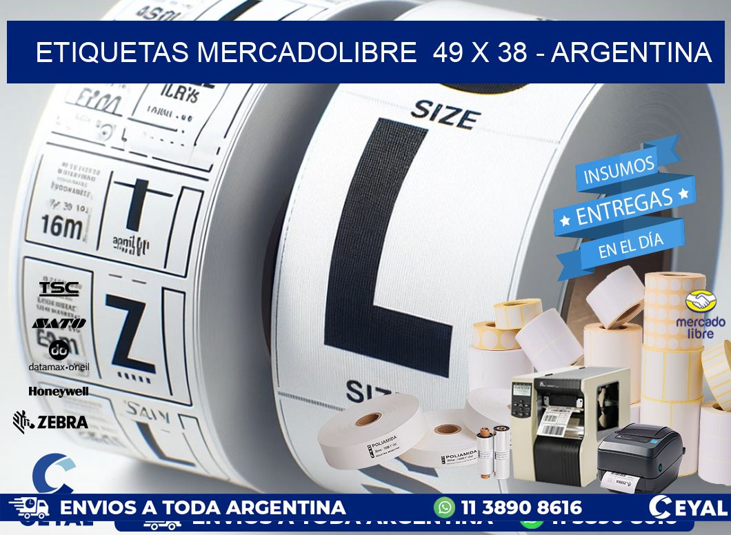 ETIQUETAS MERCADOLIBRE  49 x 38 - ARGENTINA