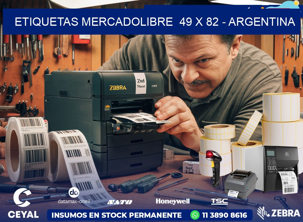 ETIQUETAS MERCADOLIBRE  49 x 82 - ARGENTINA