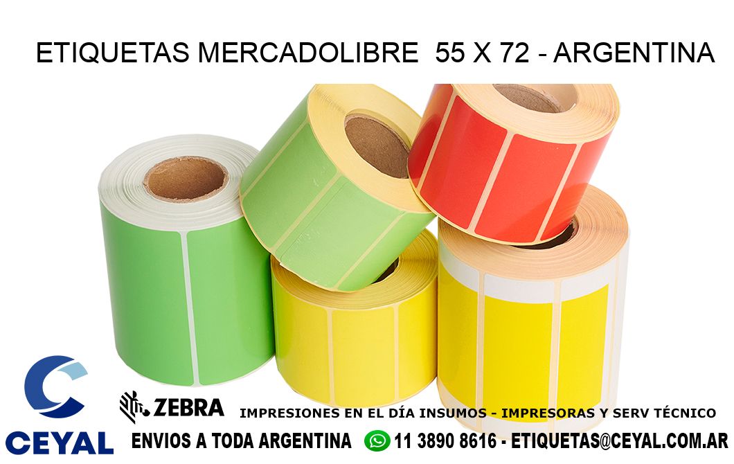 ETIQUETAS MERCADOLIBRE  55 x 72 - ARGENTINA