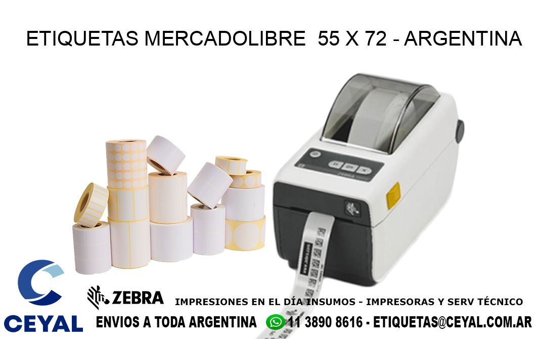 ETIQUETAS MERCADOLIBRE  55 x 72 - ARGENTINA