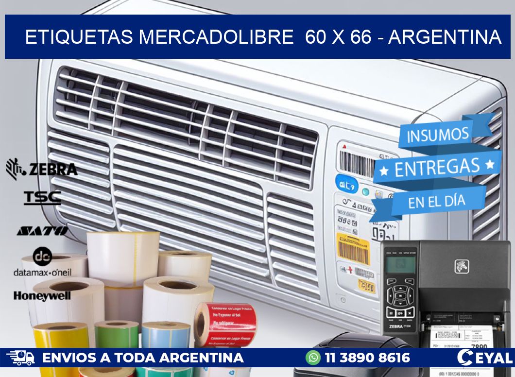 ETIQUETAS MERCADOLIBRE  60 x 66 - ARGENTINA