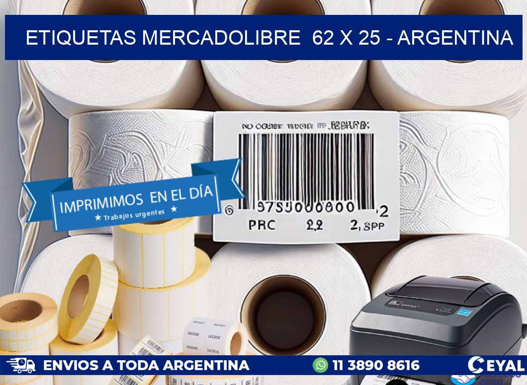 ETIQUETAS MERCADOLIBRE  62 x 25 - ARGENTINA