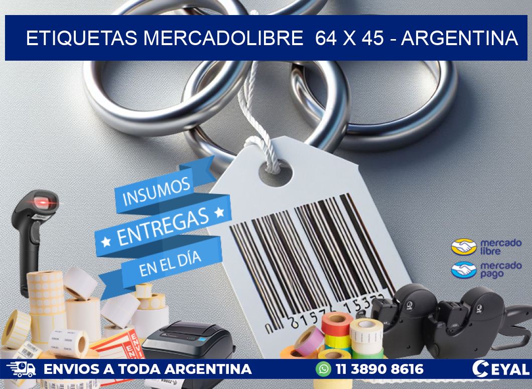 ETIQUETAS MERCADOLIBRE  64 x 45 - ARGENTINA