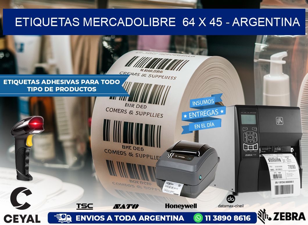 ETIQUETAS MERCADOLIBRE  64 x 45 – ARGENTINA